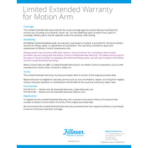 Motion Arm EL 2-Year Extended Warranty, Electric Lock
